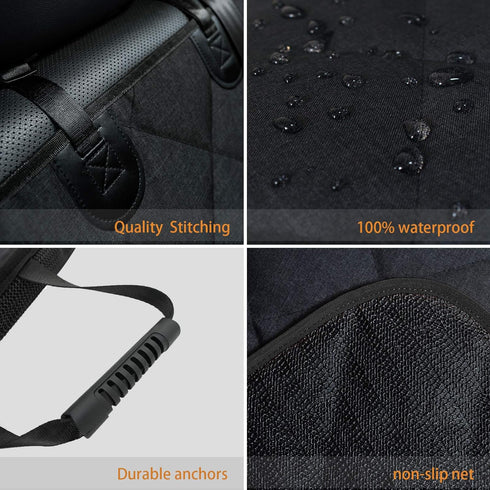 petalage Bench Dog Car Seat Cover for Back Seat Waterproof Seat Covers Durable Scratch Proof Nonslip, Protector for Pet