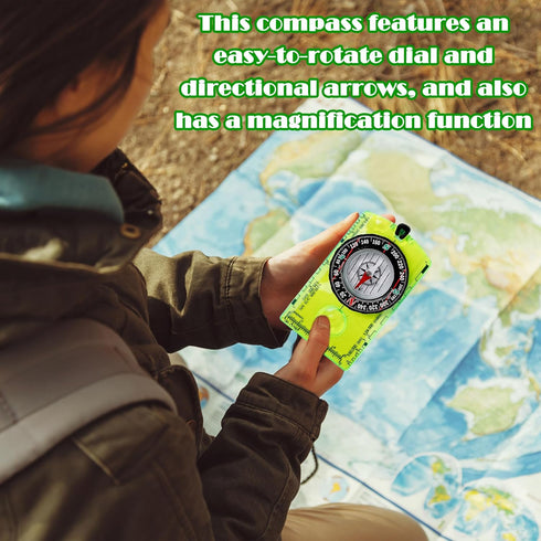 Swakuta 16 Backpacking Pcs Orienteering Compass Acrylic Hiking Compass with Rope for Navigation Map Reading Survival
