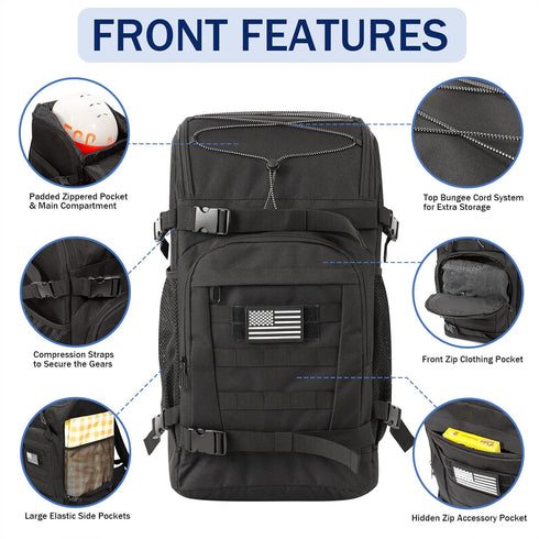 Ski Boot Bag, 50L Padded Travel Backpack for Snowboard Boots, Helmet, Goggles, Gloves