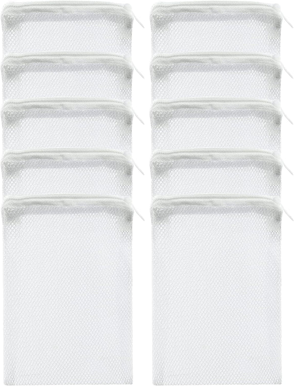 10 Pcs Aquarium Filter Media Bags - Reusable Mesh Bags (6" x 4") for Fish Tank Filters
