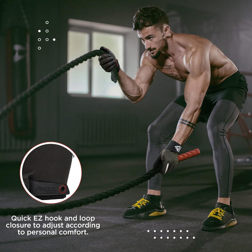 RDX Weight Lifting Gloves with Wrist Support -Touch Screen Full Finger Gym Workout, Breathable Anti Slip Padded Grip