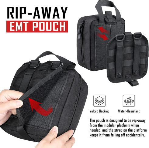 1000D LIVANS First Aid Bag Empty Medical Ifak Pouch Molle EMT Pouches Rip-Away Tactical Military Trauma Emergency Medic