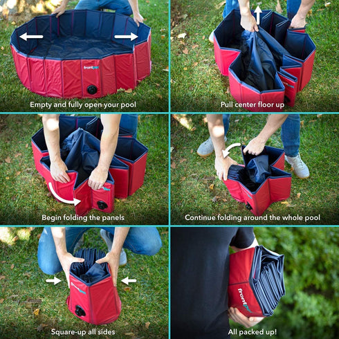Frontpet Foldable Dog Pool - Collapsible Bathing Tub and Kiddie Pool for Small, Medium and Large Dogs