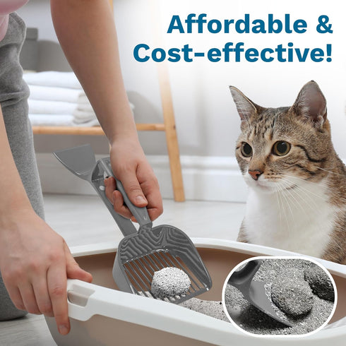 SCRAPE 'N' SCOOP Cat Litter Clump Remover - 2 in 1 Litter Box Scooper & Scraper for Pet Accessories