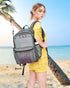 Paxiland Mesh Backpack, Lightweight See Through Backpack for Commuting, Swimming, Travel, Beach Outdoor Sports - Grey