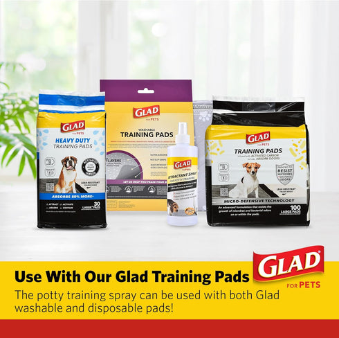 Glad for Pets Attractant Spray for Potty Training Dogs & Puppies, Peanut Butter Scent, 16oz Indoor or Outdoor Training