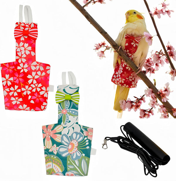 Magnoloran 2 Pcs Bird Diapers Bird Harness Flight Suits Diapers with 80in Flying
