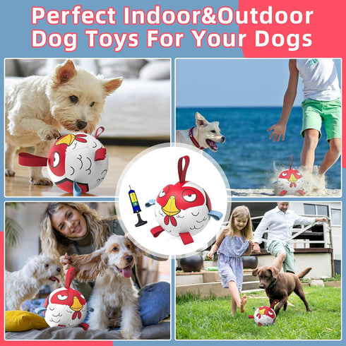 Dog Toys Soccer Ball with Straps, Durable Beach Pool Toy for Extra Small Dogs, Puppy Birthday Gifts