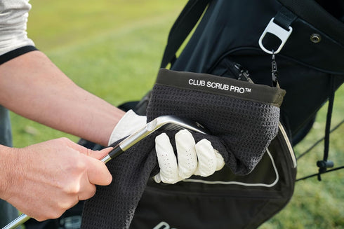 Towel Pro Golf Club and Ball Cleaning Pouch with Attached Towel, Waterproof Exterior, Machine Washable Microfiber