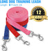 12 Pieces Long Training Leash for Dogs Bulk Nylon Puppy Chain Leash for Small Medium Large Dogs 3/4 Inch Puppy Traction Rope for Training Playing Camping Backyard (5 Feet)