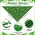 100 Paterr Pieces Dog Bandanas Bulk St. Patrick's Day Pet Handkerchief Shamrocks Soft Triangle Bibs Cute Kerchief