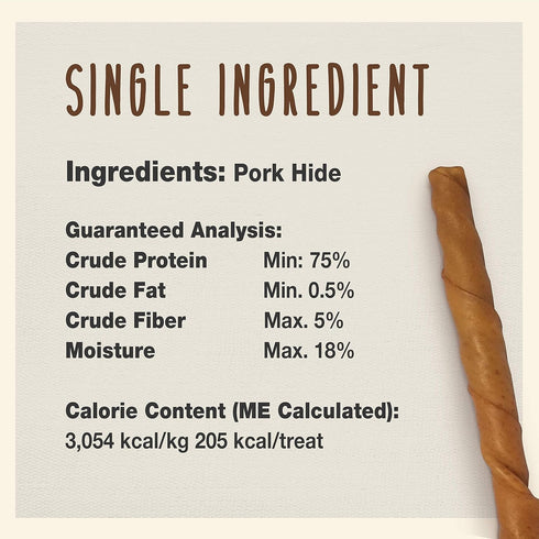 Cadet Gourmet Pork Hide Rolls, 10 in, 5 Count Dog Treats