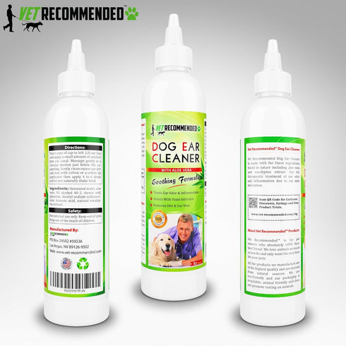 Dog Ear Cleanser with Natural Aloe Vera for Cleaning (8oz/240ml)
