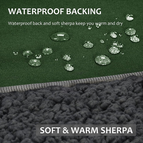 Tirrinia Outdoors Waterproof Throw Blanket, Sherpa Fleece Windproof Mat for Camping, Picnic, Traveling, Machine Washable