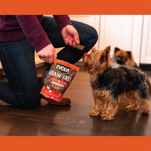 Evolve Grain Free Dog Treats, Turkey, Pea, and Berry Jerky Bites
