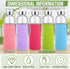 Vesici 12 Set 18 oz Clear Glass Water Bottles, Reusable Juicing Bottles with Protection Sleeve and Leak Proof Lids