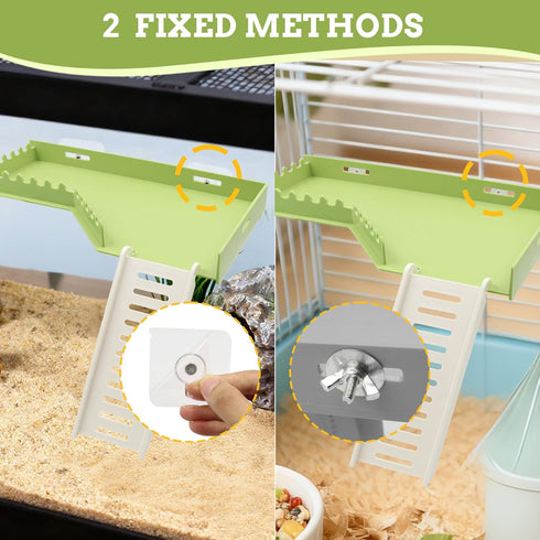 Simaixing Hermit Crab Platform with Ladder and Food Dish Hermit Crab Climbing Toys for Habitat Hermit Crab Supplies