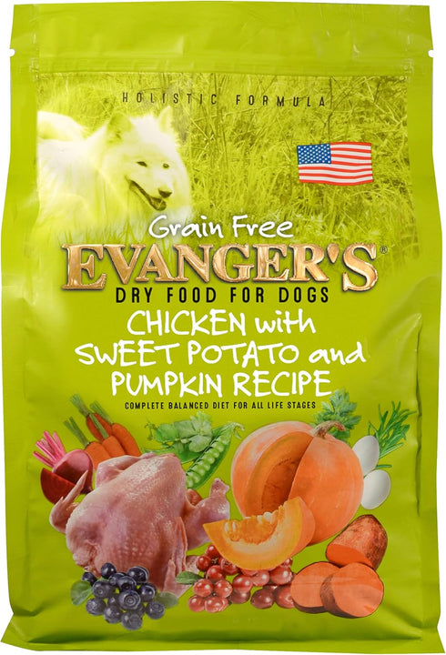 Evanger's Grain-Free Chicken with Sweet Potato & Pumpkin Dry Dog Food, Brown, 16.5