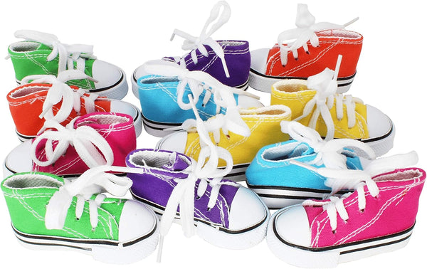 Bonka Bird Toys Pk12 Mini Sneakers, 3" Long by 1.50" High by 1.25" Wide, Parrot Foot Talon Cage Toy