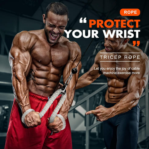 HPYGN Tricep Rope Cable Machine Attachment Set - LAT Pulldown Accessories for Home Gym Exercise