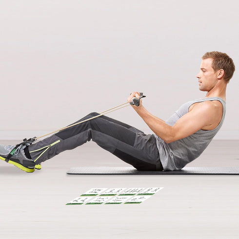 NewMe Fitness Resistance Bands Workout Cards, Instructional Fitness Deck for Women & Men, Beginner Fitness Guide