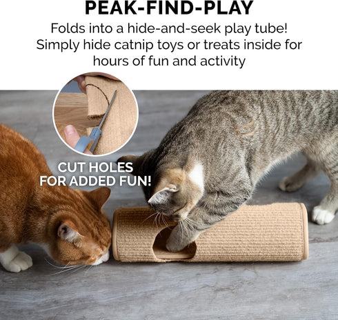 Furhaven Scratching Post Cover for Indoor Cats, Fits 3.5" Diameter Posts, Durable Tiger Tough Carpet - Cream, Small