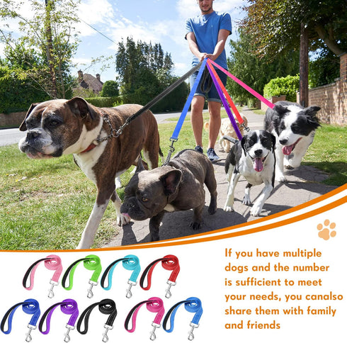 Silkfly 9 Sets Dog Collar and Leash Set, Reflective Nylon, Adjustable Dog Collar, Padded Handle, Walking Training