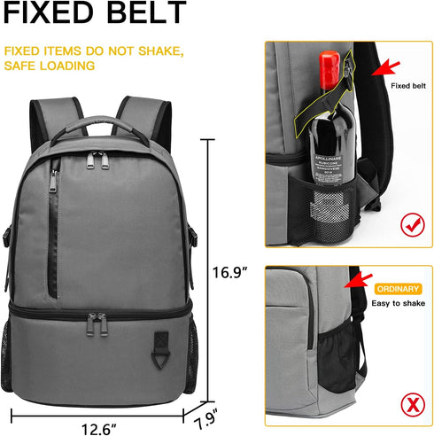 TUGUAN Insulated Cooler Backpack, 38/42 Cans Double Deck Leakproof Lightweight Soft Lunch Bag for Beach Picnic