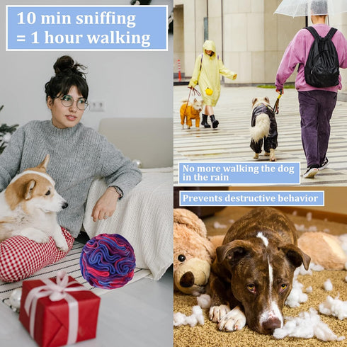 Snuffle Ball for Dogs - Find Hidden Food, Interactive Toy for Boredom, Soft Polar Fleece, Machine Washable