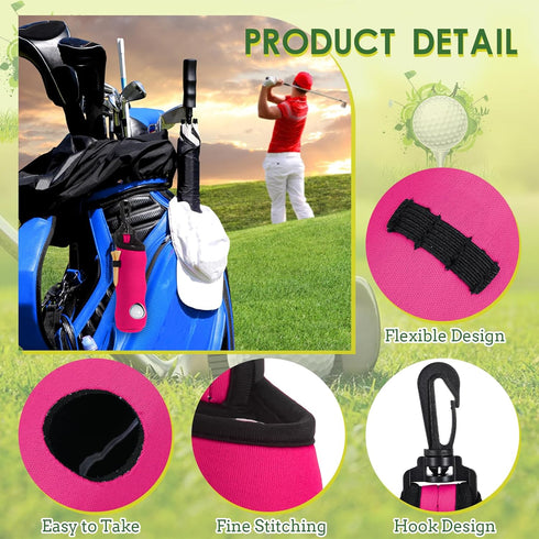 WILLBOND 12 Pcs Multicolor Neoprene Golf Ball Pouch Carry Bag Golf Ball Tee Holder Portable Accessories for Man Woman