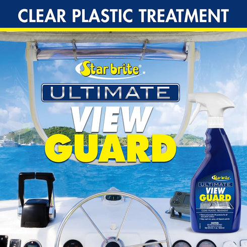 EZ2CY, 22 OZ (095222) STAR BRITE View Guard Clear Plastic Treatment - Ideal for Strataglass, Eisenglass - Enhances Wet