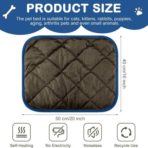 4 Pack Self Warming Dog Mat, Self Heating Cat Pad, Extra Warm Thermal Pet Pad, Washable Dog Cat Bed, 16 x 20 Inch,
