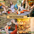 HUIOP Titanium Tongs, Multi-Purpose BBQ Serving Tongs with Spork and Serrated Spatula for Camping and Cooking