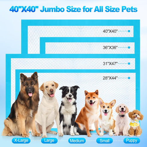 CAHUDIKIC 40"x40" 40 Count, Pee Pads for Dogs & Cats Puppy Pads Extra Large, Disposable Thicken Pet Training Pads
