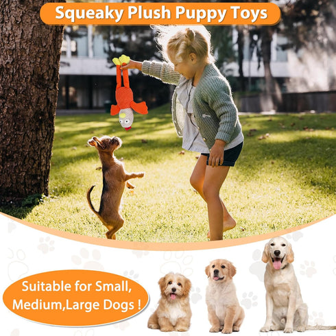 Interactive Squeaky Large Dog Toys with Crinkle Paper, Tough Chew Toys for Small, Medium, Large Dogs