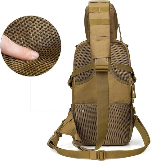 G4Free EDC Tactical Sling Bag Backpack, Molle Chest Shoulder Assault Pack, Outdoor Daypack