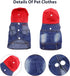 SILD Pet Clothes Dog Jeans Jacket - Cool Blue Denim Coat for Small Medium Dogs, Classic Hoodies (Red, XS)
