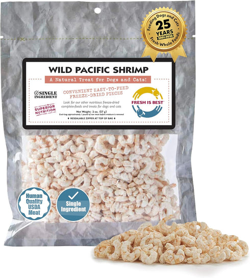 Fresh Is Best Wild Pacific Shrimp Freeze Dried Cat Treats Raw Freeze