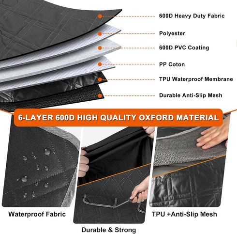 600D Dog Car Seat Cover Compatible with Ford Maverick/Hyundai Santa Cruz, Waterproof Pet Bench Seat Cover for Back