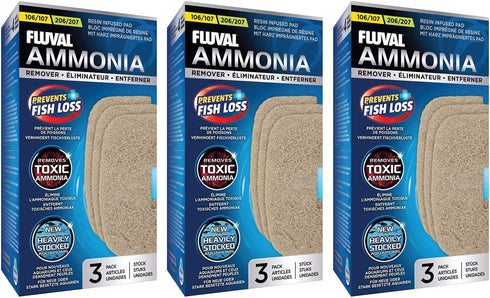 Fluval 9 Pack Ammonia Remover for 106/206 and 107/207 Aquarium Filters
