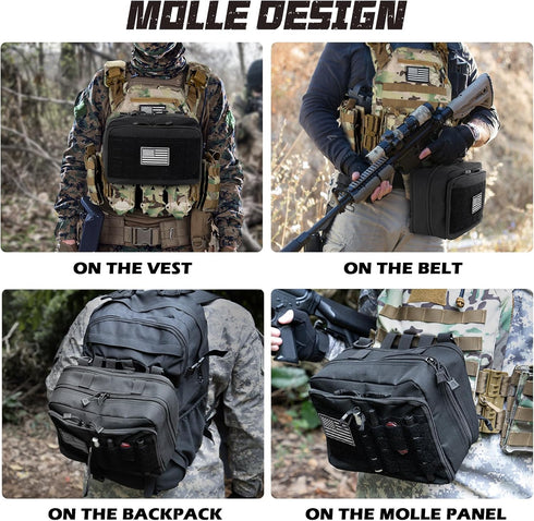 Jueachy Molle Large Tactical Pouch, Expandable Admin Bag for Medical Tool Accessories