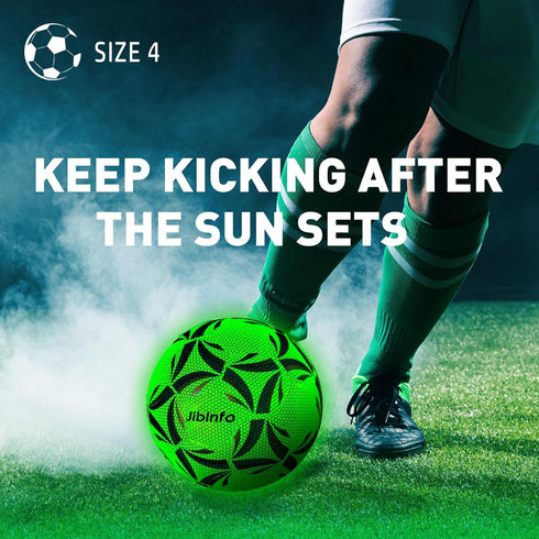 Light Up Soccer Ball Size 4, Glow in The Dark Soccer Ball for Day&Night Games and Training Gifts