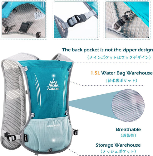 TRIWONDER Hydration Pack Backpack, 5L Marathoner Running Race Hydration Vest