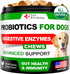 Probiotics for Dogs, Digestive Enzymes for Gut Health, Itchy Skin, Allergies, 120 Probiotic Chews Supplement