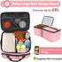 6 Set Dog Travel Bag, Large Pet Travel Kit with 2 Food Containers, 1 Organizer, 2 Collapsible Bowls, Pink Dog Mom Gifts