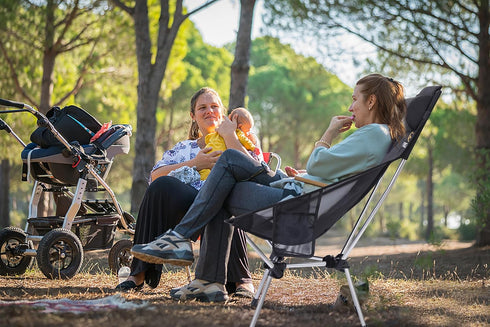 Backpacking 2 Nice C Ultralight High Back Folding Camping Chair, Collapsible Chair, Compact & Heavy Duty Outdoor