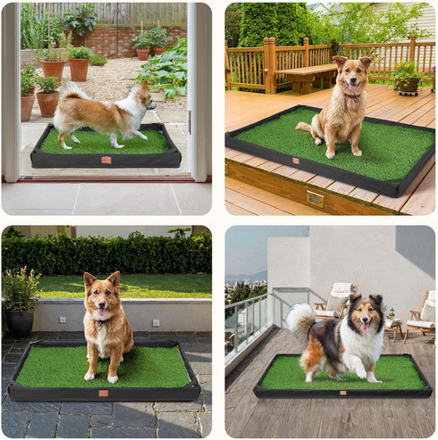 21.6 33.4 LOOBANI Dog Grass Pad with Tray, Lightweight Oxford Cloth Tray for Potty Training, *