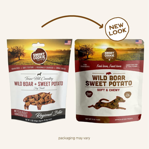 Smart Cookie All Natural Dog Treats - Wild Boar & Sweet Potato, Training Treats for Dogs