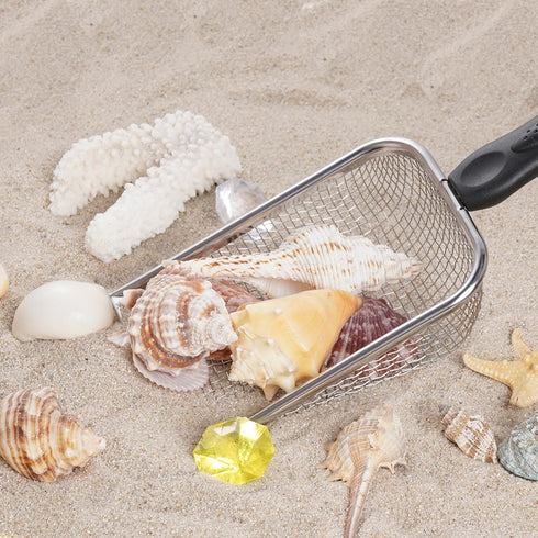 SUMERSHA Beach Mesh Shovel, Sand Sifter Shell Collecting Tools Sand Scooper for Picking Up Shells, Cat Litter Scoop