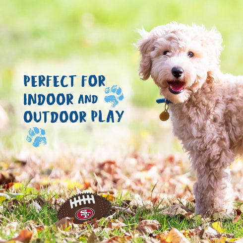 49ers NFL San Francisco Mega-chew Hard Nylon Bacon-flavored Dog Bone Football Chew Toy. Indestructible Interactive Toy